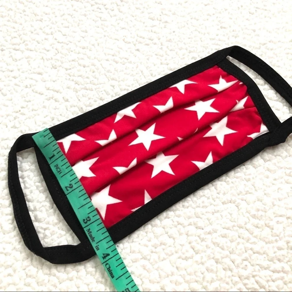 🔴 5 for $10 ONE Zenana Red Star Print Face Mask Cotton Reusable